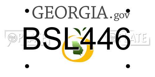BSL446 Georgia License Plate