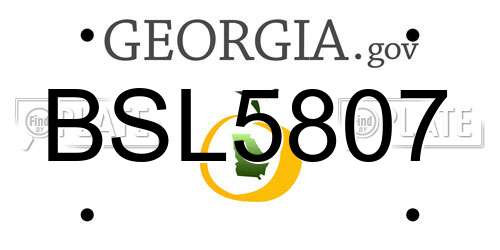 BSL5807 Georgia License Plate