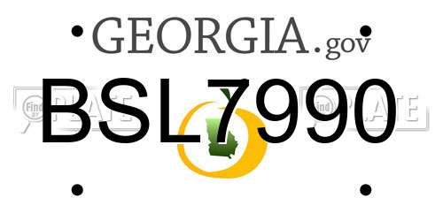 BSL7990 Georgia License Plate