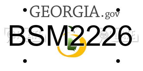 BSM2226 Georgia License Plate