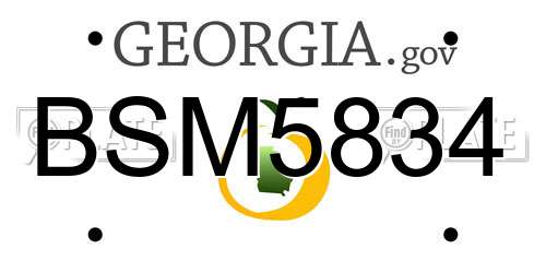 BSM5834 Georgia License Plate