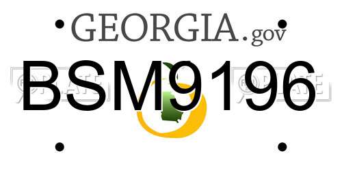 BSM9196 Georgia License Plate