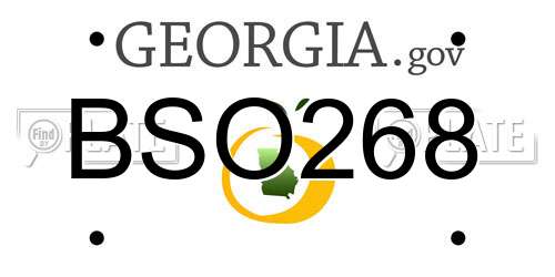 BSO268 Georgia License Plate