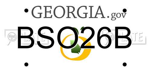 BSO26B Georgia License Plate