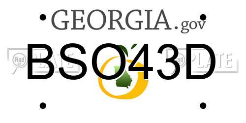 BSO43D Georgia License Plate