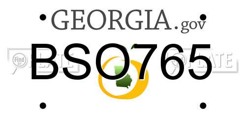 BSO765 Georgia License Plate