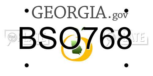 BSO768 Georgia License Plate