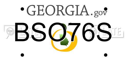 BSO76S Georgia License Plate
