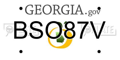 BSO87V Georgia License Plate