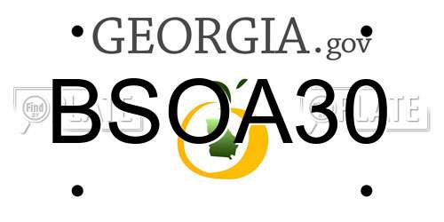 BSOA30 Georgia License Plate