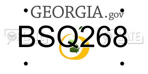 BSQ268 Georgia License Plate