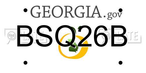 BSQ26B Georgia License Plate
