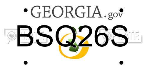BSQ26S Georgia License Plate