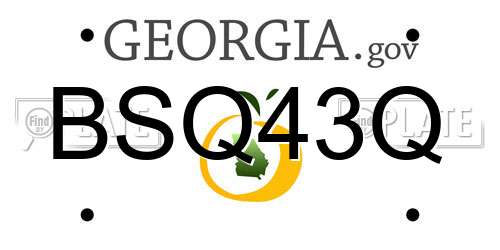 BSQ43Q Georgia License Plate