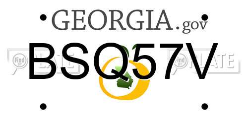 BSQ57V Georgia License Plate