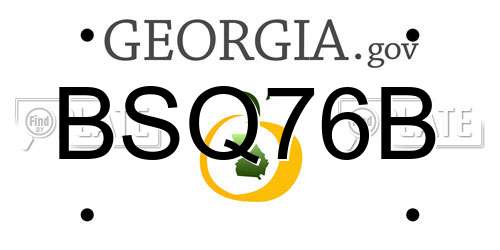 BSQ76B Georgia License Plate