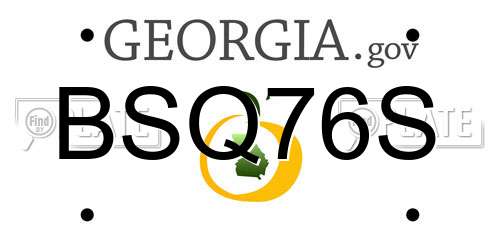 BSQ76S Georgia License Plate