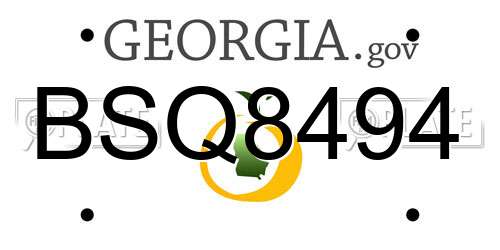 BSQ8494 Georgia License Plate