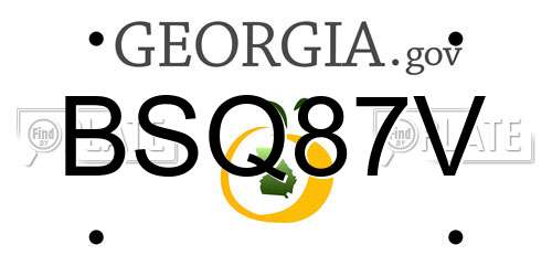 BSQ87V Georgia License Plate