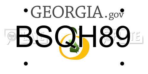 BSQH89 Georgia License Plate