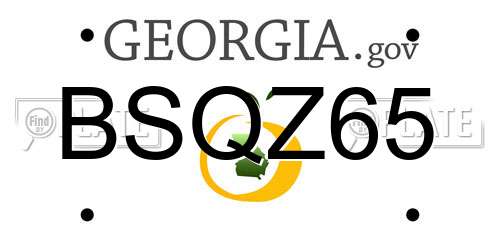 BSQZ65 Georgia License Plate