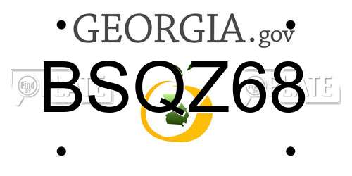 BSQZ68 Georgia License Plate