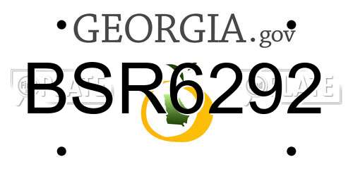 BSR6292 Georgia License Plate