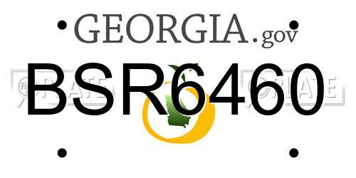 BSR6460 Georgia License Plate