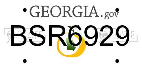 BSR6929 Georgia License Plate