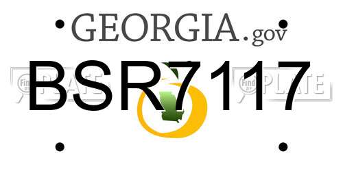 BSR7117 Georgia License Plate
