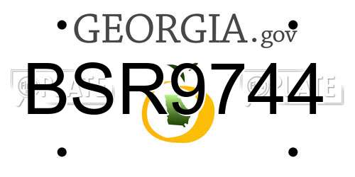 BSR9744 Georgia License Plate