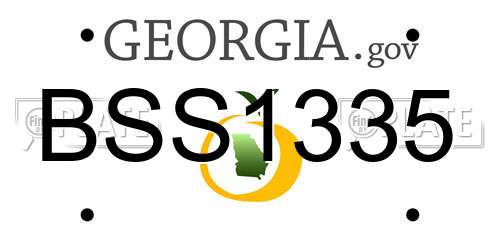 BSS1335 Georgia License Plate