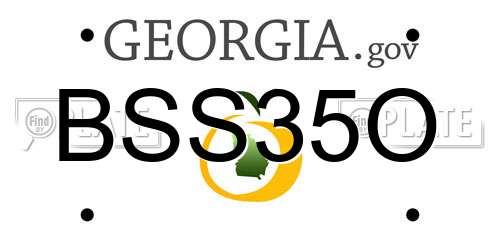 BSS35O Georgia License Plate
