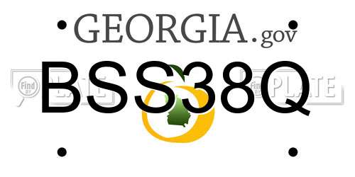 BSS38Q Georgia License Plate