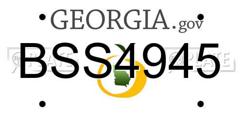 BSS4945 Georgia License Plate