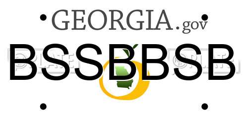 BSSBBSB Georgia License Plate