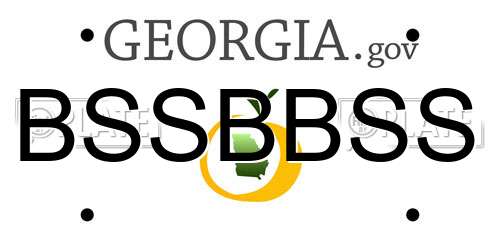 BSSBBSS Georgia License Plate
