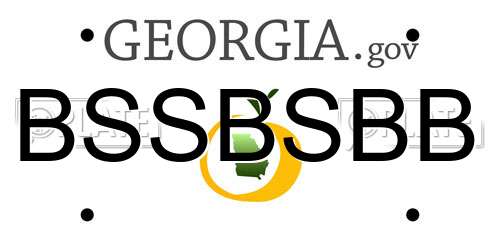 BSSBSBB Georgia License Plate