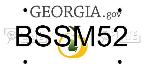 BSSM52 Georgia License Plate