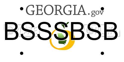 BSSSBSB Georgia License Plate