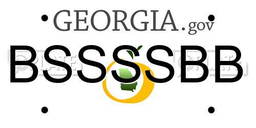 BSSSSBB Georgia License Plate