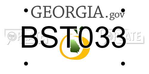 BST033 Georgia License Plate