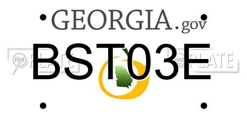 BST03E Georgia License Plate
