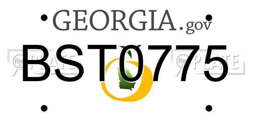 BST0775 Georgia License Plate