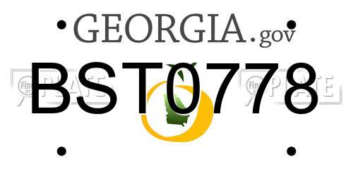 BST0778 Georgia License Plate