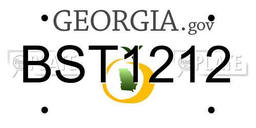 BST1212 Georgia License Plate