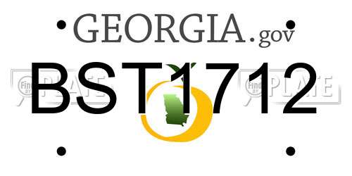 BST1712 Georgia License Plate