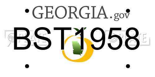 BST1958 Georgia License Plate