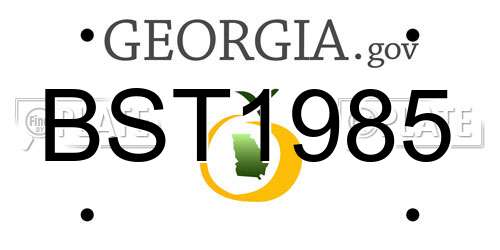 BST1985 Georgia License Plate