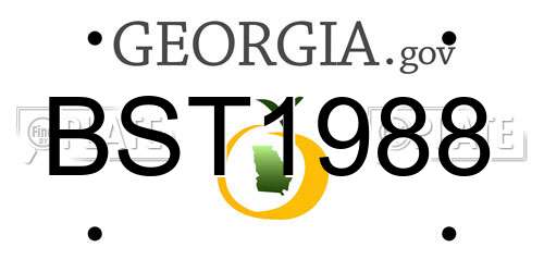 BST1988 Georgia License Plate